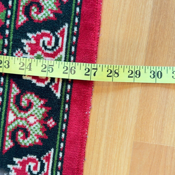 Turkish Tapestry Prayer Rug Suteks Mensucat Istanbul Velvet Red White 27" x 46" - Picture 8 of 9